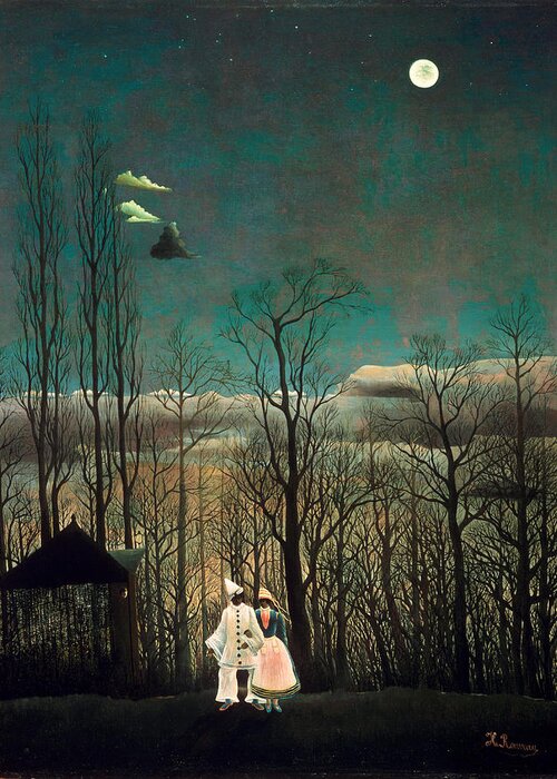 Henri Rousseau Greeting Card featuring the painting Carnival Evening by Henri Rousseau