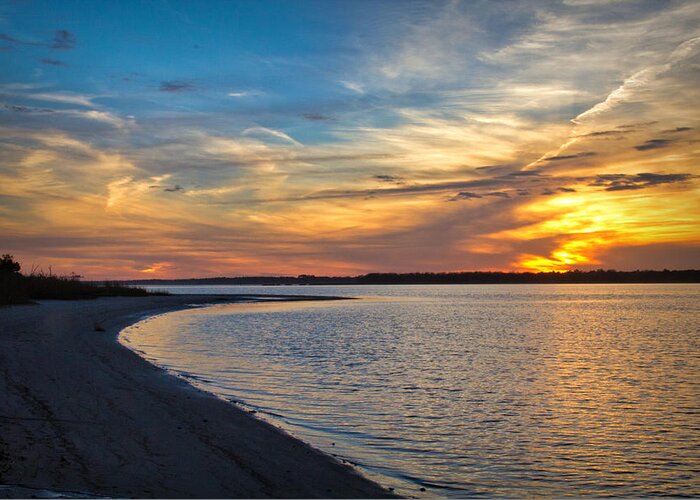 Sunset Photographs Greeting Card featuring the photograph Carolina Beach River Sunset II by Phil Mancuso