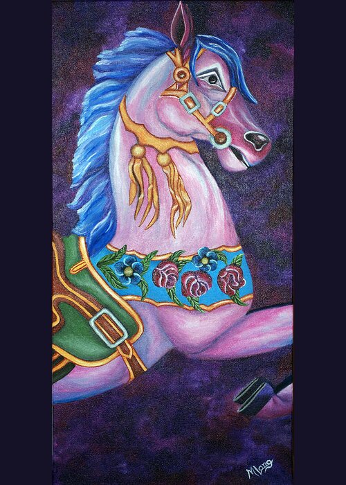 Carousel Horse Greeting Card featuring the painting Carousel Horse by Michelle Joseph-Long