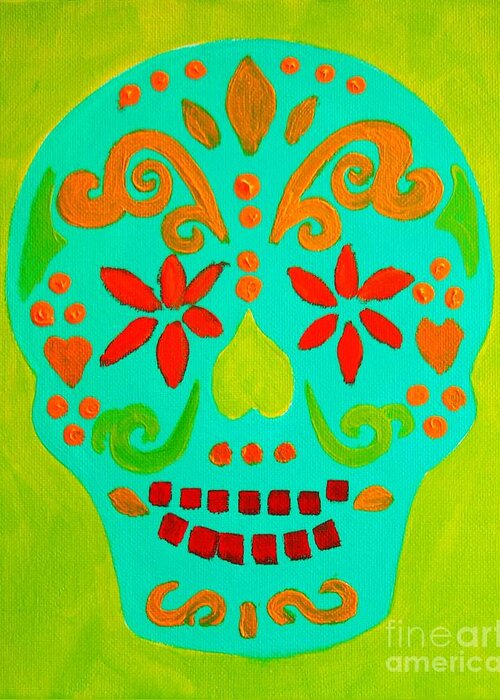 Skull Greeting Card featuring the painting Carpe Diem Series by Janet McDonald