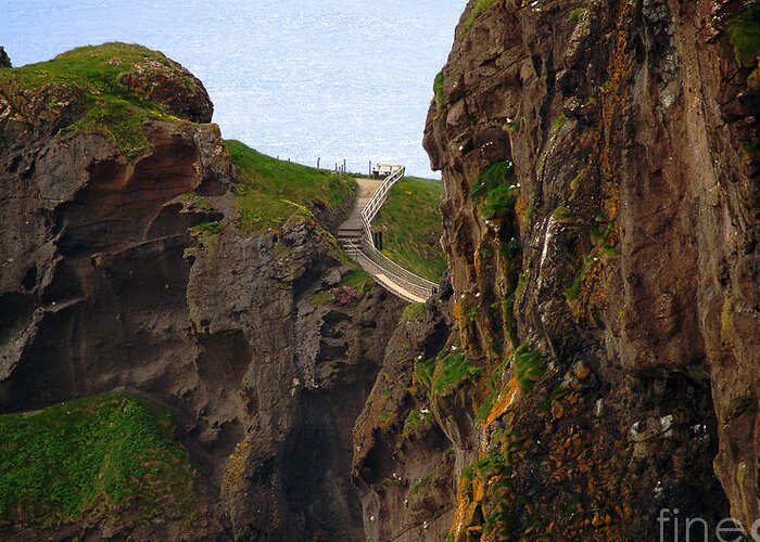 Carrick-a-rede Bridge Greeting Card featuring the photograph Carrick-a-Rede Bridge III by Patricia Griffin Brett