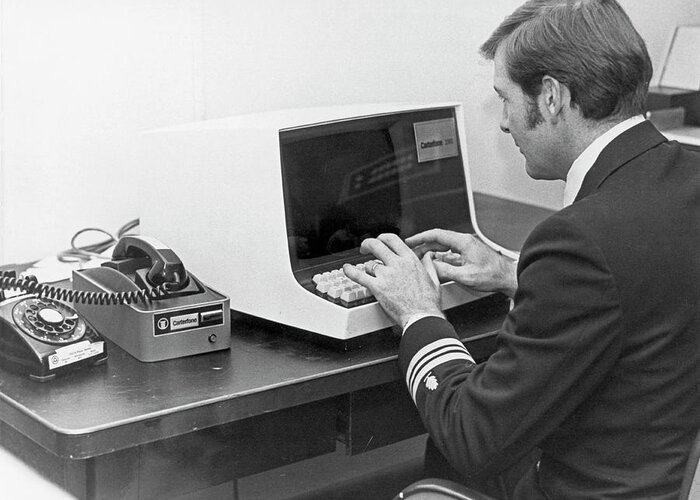 R.a. Payton Greeting Card featuring the photograph Carterfone Computer Terminal by Us Navy