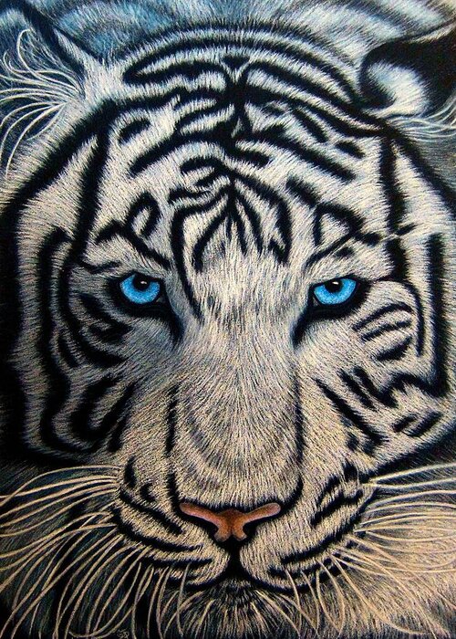 Big Cat Greeting Card featuring the drawing Casper by Jo Prevost
