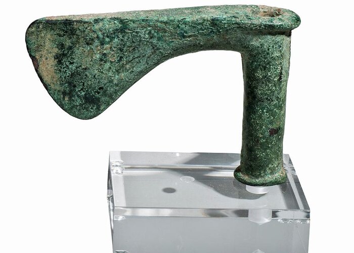 Ancient Greeting Card featuring the photograph Cast Bronze Axe by Photostock-israel