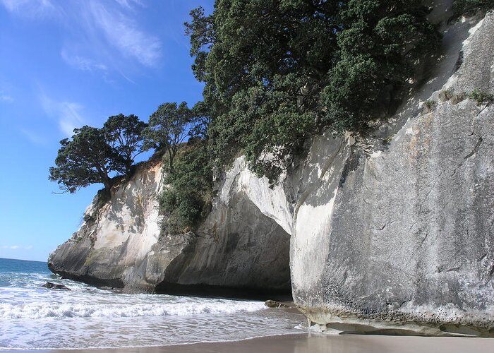 Te Whanganui-a-hei Cathedral Cove Marine Reserve Coromandel Peninsula New Zealand Greeting Card featuring the photograph Cathedral Cove by Olaf Christian