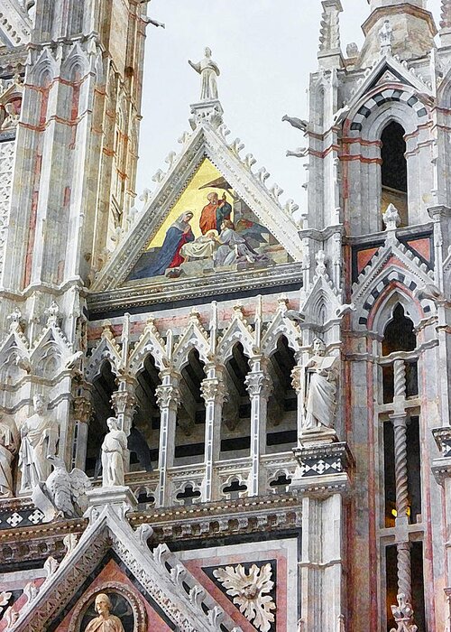 Italy Greeting Card featuring the photograph Cathedrals Of Tuscany Siena Italy by Irina Sztukowski