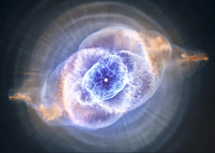 3scape Greeting Card featuring the photograph Cat's Eye Nebula by Adam Romanowicz