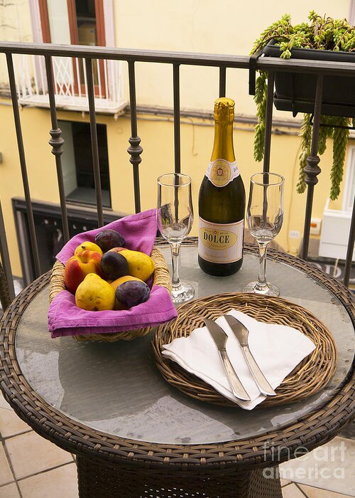 Prosecco Greeting Card featuring the photograph Celebration on an Italian Balcony by Brenda Kean