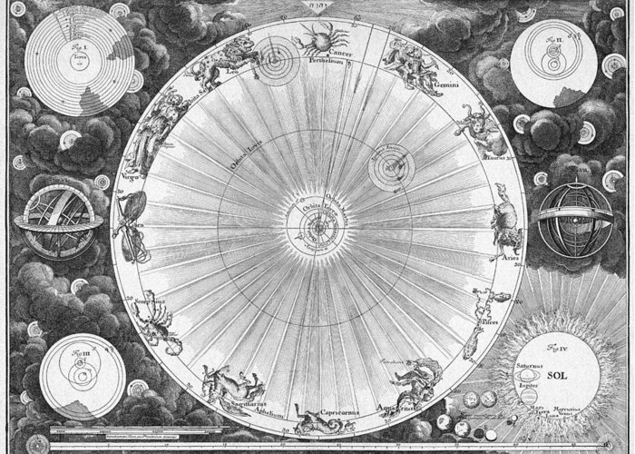 1723 Greeting Card featuring the photograph Celestial Sphere, 1723 by Granger