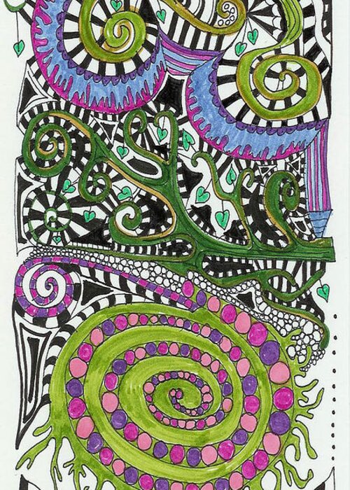 Zentangles Greeting Card featuring the mixed media Celtic by Ruth Dailey