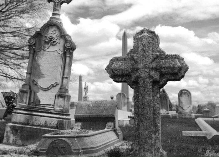 Cemetery Greeting Card featuring the photograph Cemetery graves by Jennifer Ancker