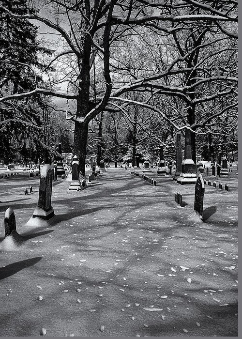 Cemetery Greeting Card featuring the photograph Cemetery in Winter by Joshua House