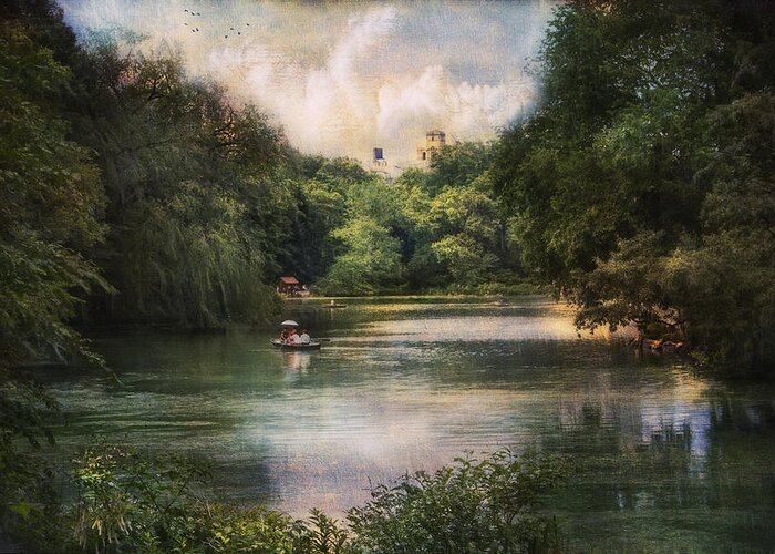 Central Park Greeting Card featuring the photograph Central Park Lake by John Rivera