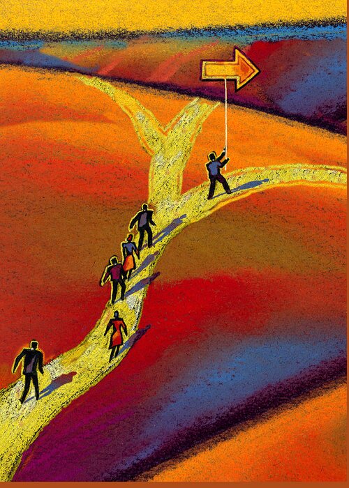 Accomplishment Accountable Achievement Administration Businessman Businesswoman Busy Ceo Challenge Chief Executive Officer Choice Clothes Clothing Co-worker Colleague Commitment Communicating Optimist Option Path People Perilous Persistence Person Personnel Picture Possibility Potential Power Purpose Resolution Resolving Responsibility Risk Risk-taking Road Roadway Salesman Coordination Crossroad Danger Deciding Decision Greeting Card featuring the painting CEO by Leon Zernitsky