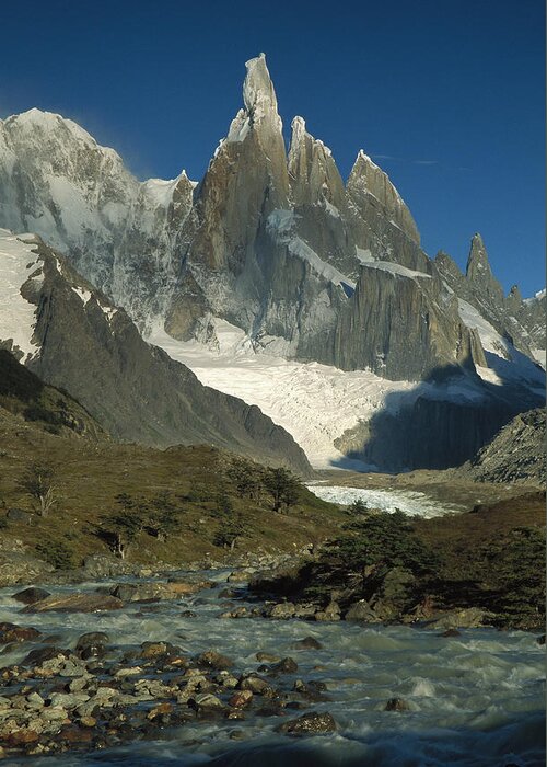 Feb0514 Greeting Card featuring the photograph Cerro Torre From Agostini Patagonian by Colin Monteath