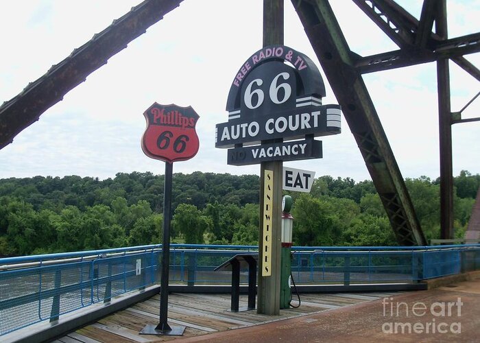  Greeting Card featuring the photograph Chain of Rocks Bridge by Kelly Awad