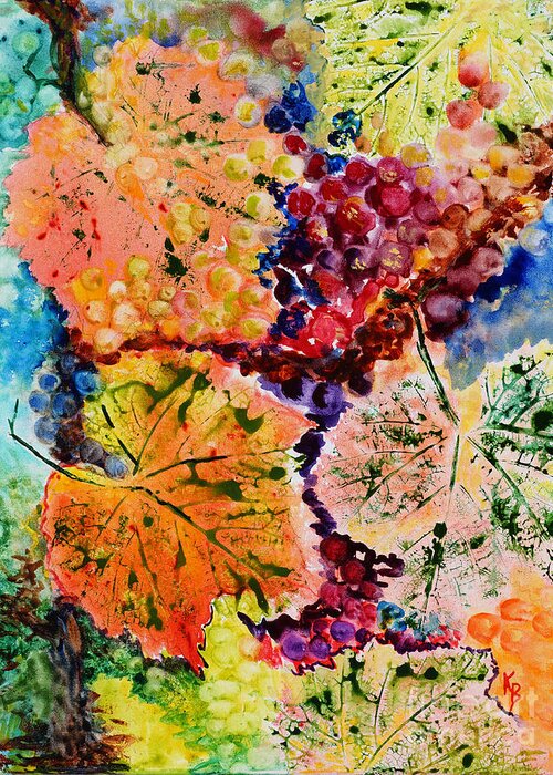 Leaves Greeting Card featuring the painting Changing Seasons by Karen Fleschler