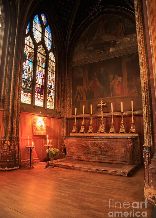 Chapel Greeting Card featuring the photograph Chapel in St Severin Church Paris by Louise Heusinkveld