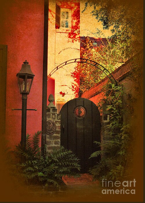 Garden Greeting Card featuring the photograph Charleston Garden Entrance by Kathy Baccari