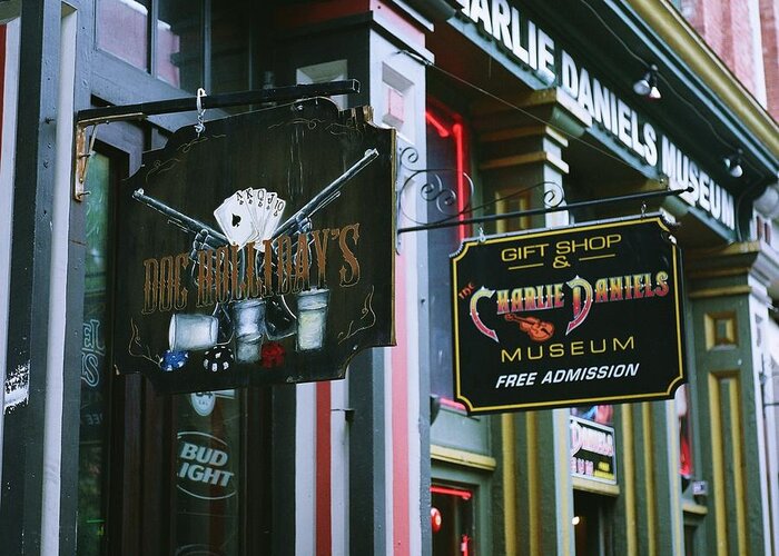 Nashville Greeting Card featuring the digital art Charlie Daniels Museum by Linda Unger