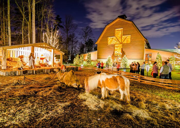 Billy Graham Parkway Greeting Card featuring the photograph Charlotte Nc Christmas Celebration At Billy Graham Library by Alex Grichenko