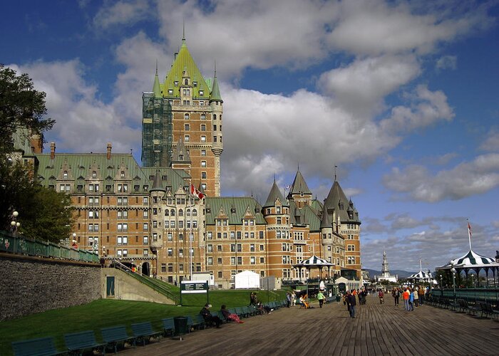 Chateau Frontenac Greeting Card featuring the photograph Chateau Frontenac Quebec City by Nicky Jameson