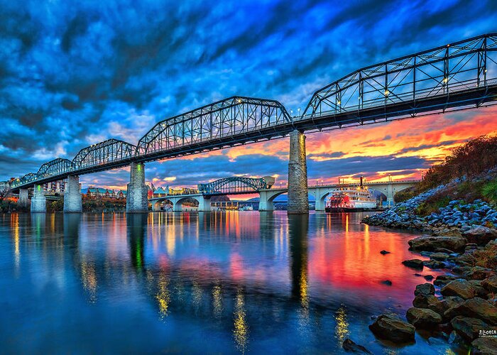 Chattanooga Greeting Card featuring the photograph Chattanooga Sunset 3 by Steven Llorca