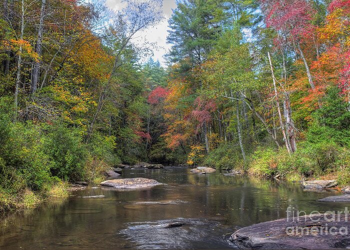 Chauga River Greeting Card featuring the photograph Chauga River fall scenic by Ules Barnwell