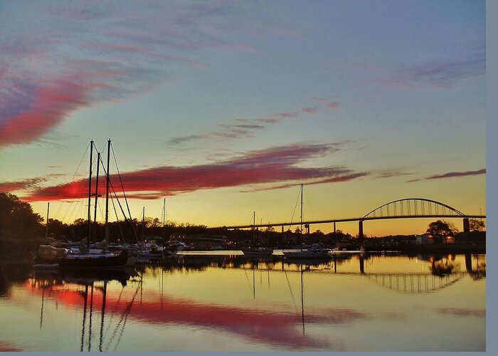 Chesapeake Greeting Card featuring the photograph Chesapeake City Sunset by Ed Sweeney