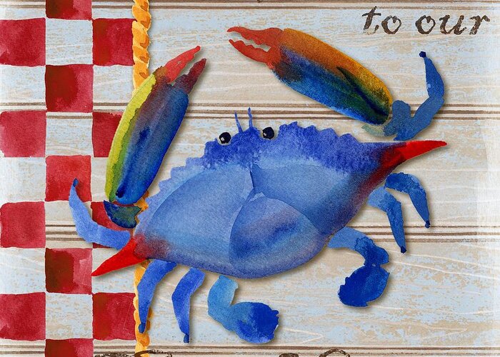 Crab Greeting Card featuring the painting Chesapeake Crab by Paul Brent