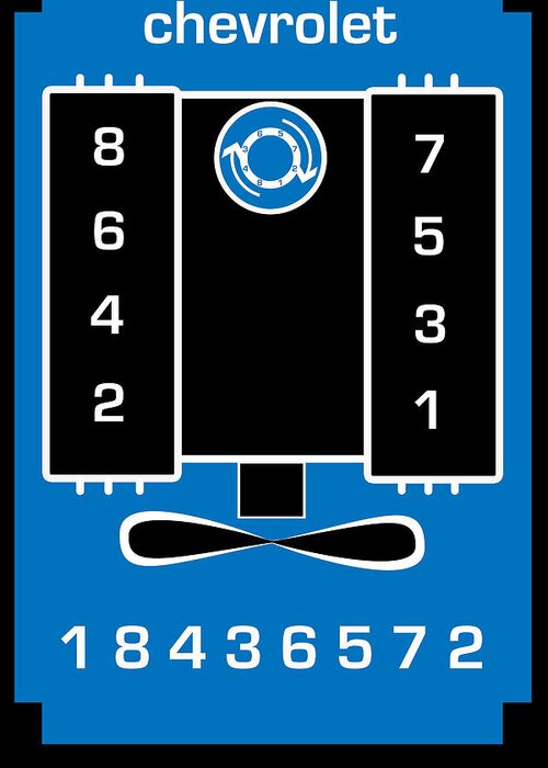 Chevrolet Greeting Card featuring the digital art Chevrolet Firing Order by Gabe Arroyo