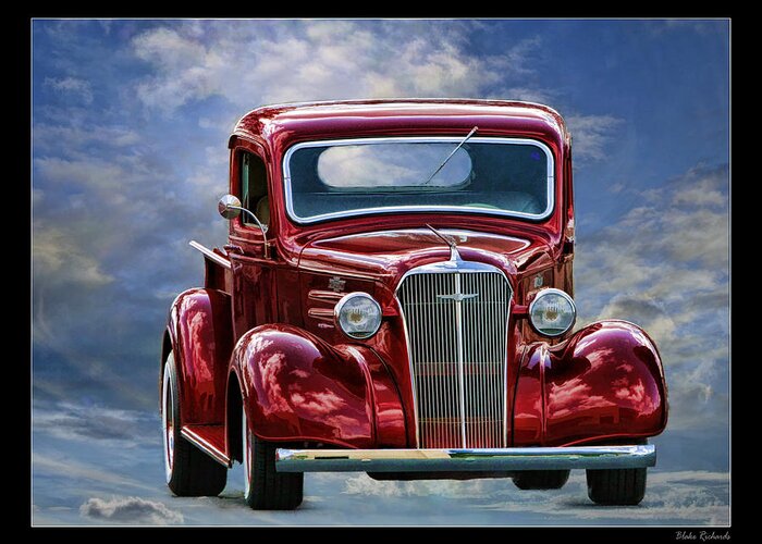 Chevrolet Greeting Card featuring the photograph Chevrolet Trucken in the Cloulds by Blake Richards