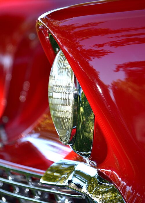  Greeting Card featuring the photograph Chevy Headlight by Dean Ferreira