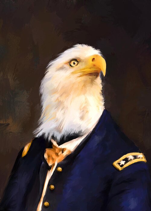 Art Greeting Card featuring the painting Chic Eagle General by Jai Johnson
