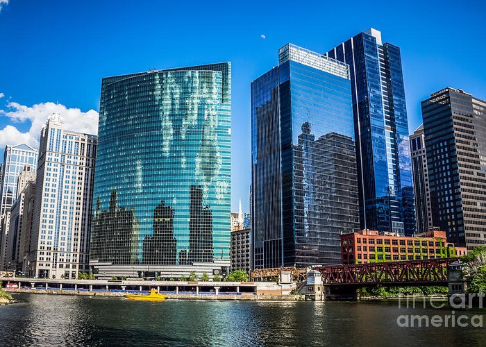 America Greeting Card featuring the photograph Chicago Cityscape Downtown City Buildings by Paul Velgos