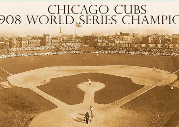 Vintage Greeting Card featuring the photograph Chicago Cubs by Action