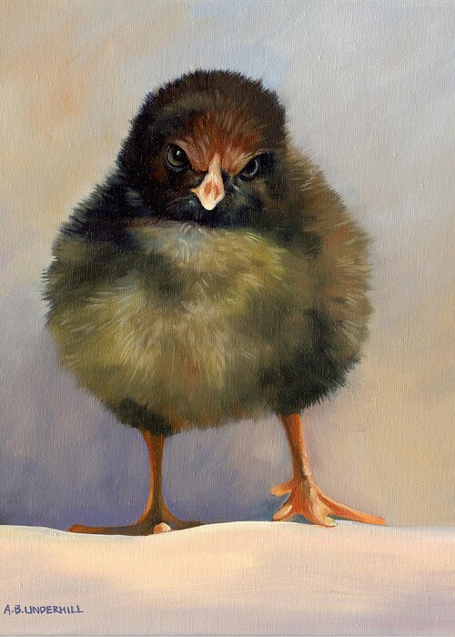 Chick Greeting Card featuring the painting Chick with Attitude by Alecia Underhill