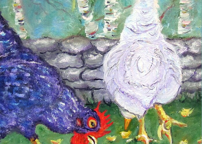 Chicken Greeting Card featuring the photograph Chicken Neighbors by Natalie Rotman Cote