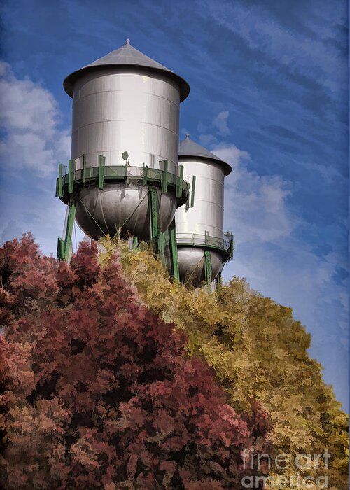Chico Water Towers Greeting Card featuring the photograph Chico Water Towers by Kathleen Gauthier