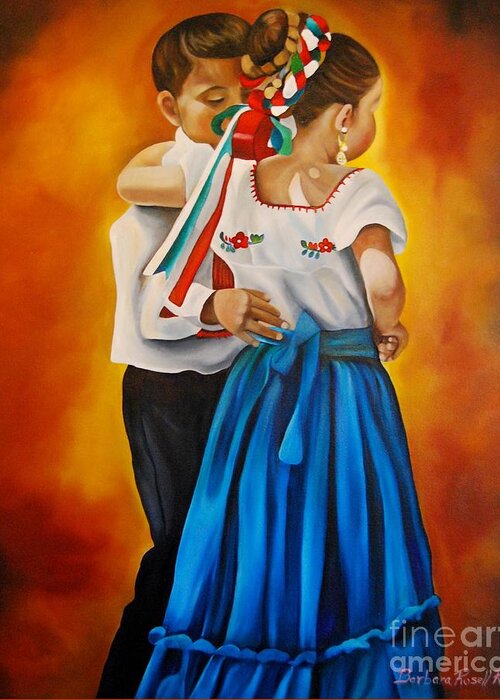 Child Dancers Greeting Card featuring the painting Child Dancers by Barbara Rivera