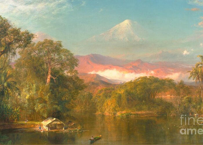 Land Greeting Card featuring the painting Chimborazo by Frederic Edwin Church