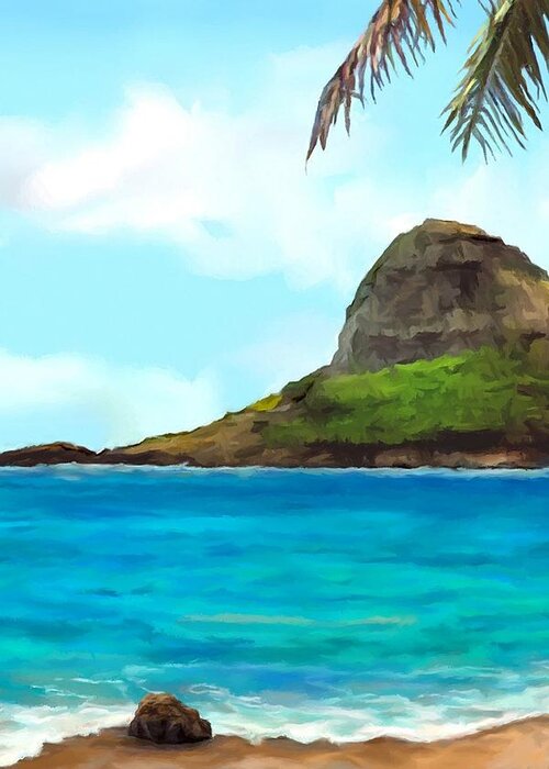 Chinaman's Hat Greeting Card featuring the painting Chinaman's Hat panel three of four by Stephen Jorgensen