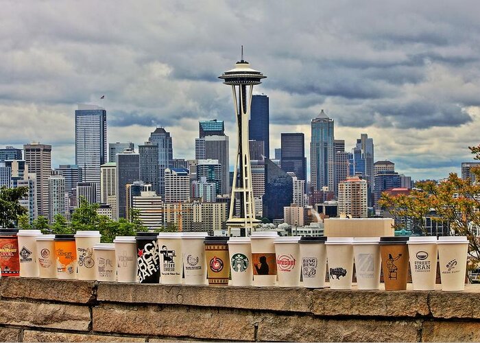 Seattle Greeting Card featuring the photograph Choose Your Brew by Benjamin Yeager