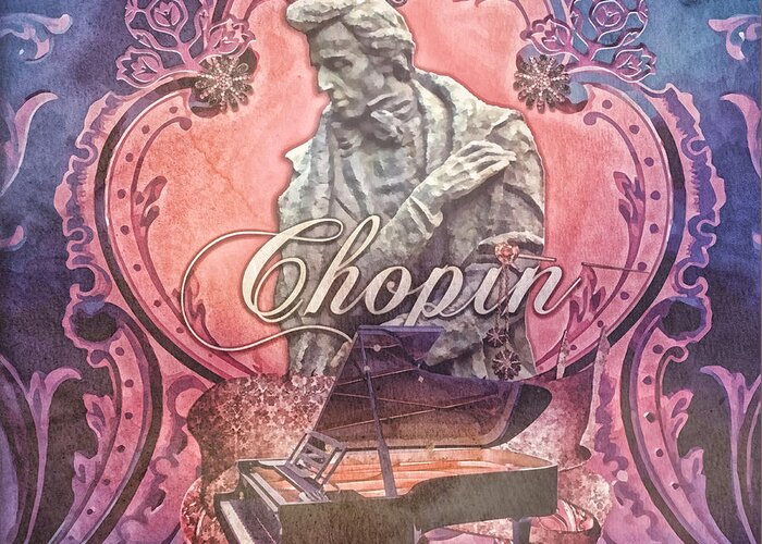 Chopin Greeting Card featuring the painting Chopin by Mo T