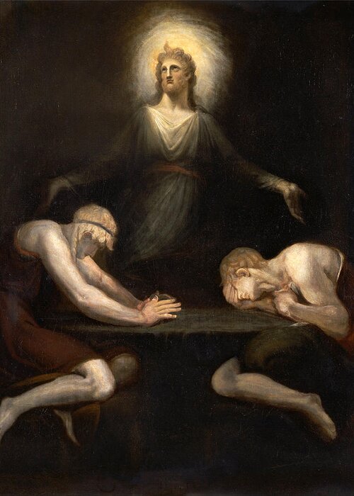 Henry Fuseli Greeting Card featuring the painting Christ Disappearing at Emmaus by Henry Fuseli