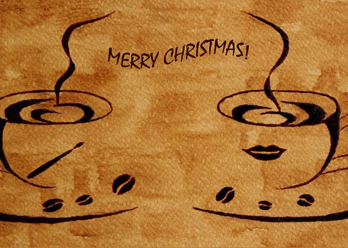 Christmas Greeting Card Greeting Card featuring the painting Christmas Greeting by Georgeta Blanaru