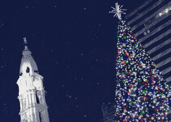 Philly Greeting Card featuring the photograph Christmas in Center City by Photographic Arts And Design Studio