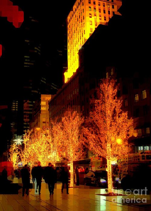 Abstract Greeting Card featuring the photograph Christmas in New York - Trees and Star by Miriam Danar