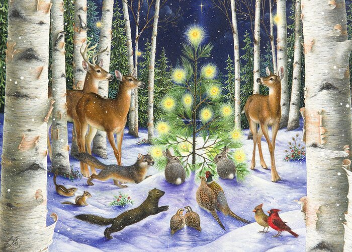 Christmas Greeting Card featuring the painting Christmas Magic by Lynn Bywaters