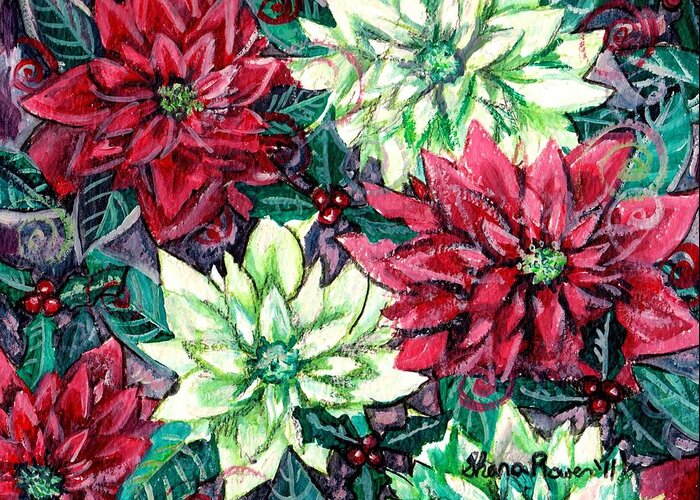 Christmas Greeting Card featuring the painting Christmas Splendor by Shana Rowe Jackson